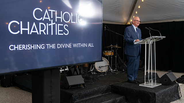 Photo of Bill McCafferty at the event for Catholic Charities